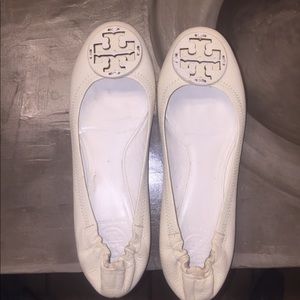 Tory Burch white flats